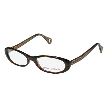 New Betsey Johnson Tutu Sweet Womens/Ladies Cat Eye Full-Rim Tortoise / Brown / Pattern Brand Name Modern Frame Demo Lenses 52-16-135 Eyeglasses/Glasses