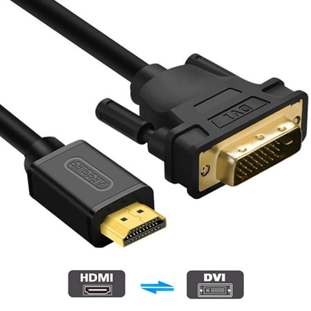 HDMI to DVI, EEEkit 5 ft High Speed HDMI to DVI Male Adapter Cable Support 1080P Full HD Compatible for Raspberry Pi, Roku, Xbox One, PS4 PS3, Graphics
