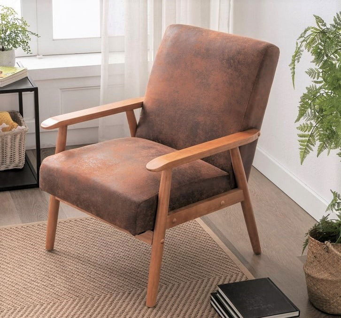 Uspridefurniture Losurdo 25.4'' Wide Tufted Accent Chair -Brown