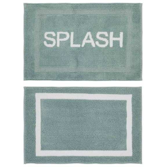 Chesapeake MF Splash Aqua-White 2pc Bath Set (21"x34" & 21"x34")