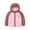Pink, variant on Baby Girl Coat Color-Block Hooded Puffer Jacket for Kids Zip-Up Coat with Logo (Pink,3-4 Years)