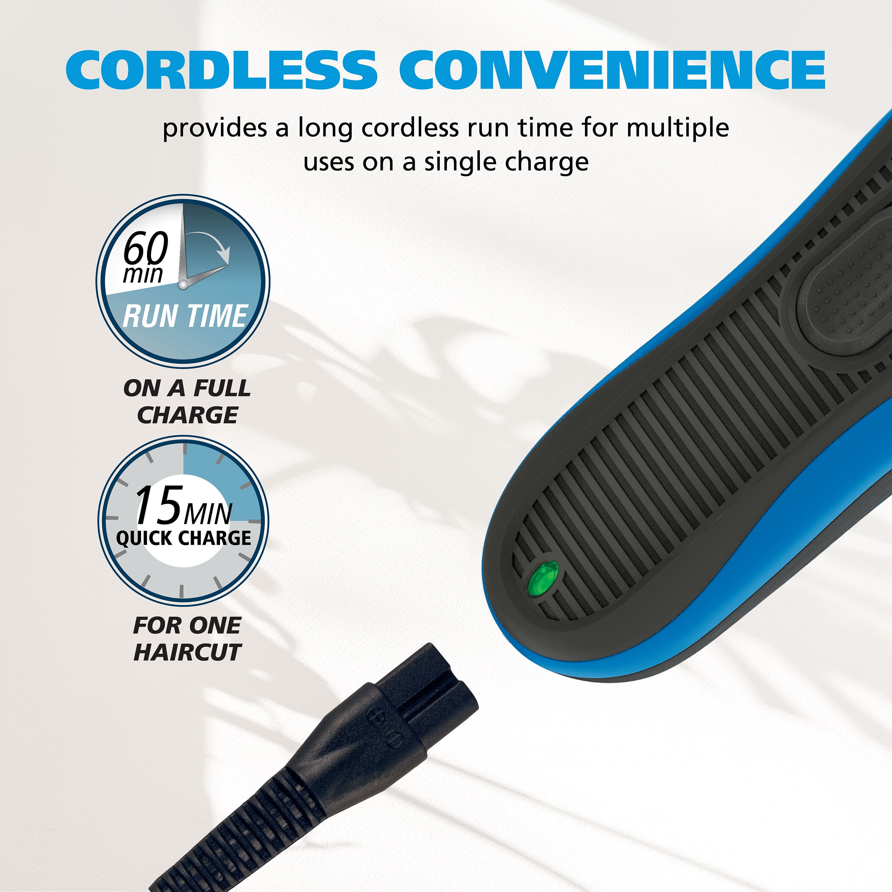 Wahl Close Cut Pro Rechargeable Hair Clipper with 3x Closer Cutting , Black-Blue 3028787