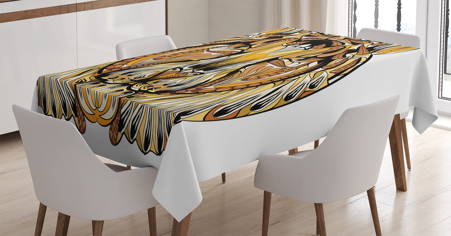 Tattoo Decor Tablecloth The Ancient Knights Of Round Table Celtic Symbol With Saviour Angel Wings Rectangular Table Cover For Dining Room Kitchen