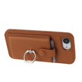 thumbnail image 5 of Compatible with iPhone 16e Wallet Phone Case,360°Rotation Finger Ring Holder Kickstand,with Card Holder,Lychee Pattern PU Leather Durable Shockproof Rugged Phone Case,Brown, 5 of 11