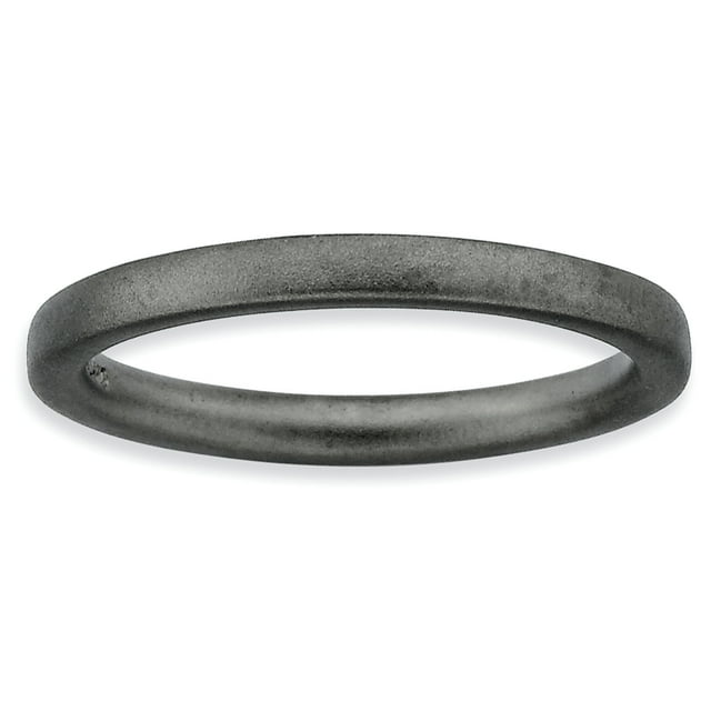 Bague en Argent Sterling Stackable Expressions Satin Plaqué Noir Taille 5