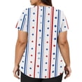 thumbnail image 5 of Womens 4th of July Scrub Tops Loose V Neck USA Flag Print Scrubs Short Sleeve Independence Day Patriotic Scrub Shirts Nursing Uniform Medical Nurse Workwear with Pockets White L, 5 of 5