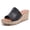 Black PU 768, variant on Women's Wide Width Wedge Sandals - Platform Slip On Summer Slides