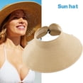 thumbnail image 3 of Chapeau de Plage à Large Bord pour Femmes UV Protection Chapeau à Visière Vide pour la Pêche à la Plage d'Été Randonnée, 3 of 3