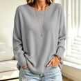 thumbnail image 6 of Womens Knit Sweaters Crewneck Long Sleeved Solid Pullover Sweater Tops Casual Loose Fit Fashion Soft Basic Knitwear, 6 of 6