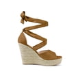 thumbnail image 3 of BLISSFUL STEP Chaussures pour Femmes Espadrilles à Lacets Sandales Compensées à Plateforme Brun 7, 3 of 8