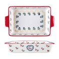 thumbnail image 1 of 1 Piece Ceramic Hand-painted Vegetable Plate Soup Plate Salad Plate Baking Rectangular Double Eared Thousand Layer Baking Pan, 1 of 7