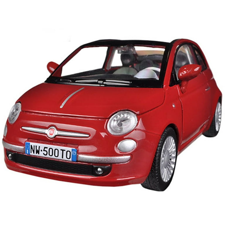 Fiat 500 Nuova Cabrio Red 1/24 Diecast Model Car by Motormax