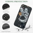 thumbnail image 3 of PIKWEEK Suitable for iPhone 14 cute phone case, cool cartoon swinging astronaut planet moon design fashionable PC plastic bumper shock-absorbing and anti slip protective cover (black planet) iphone14, 3 of 4