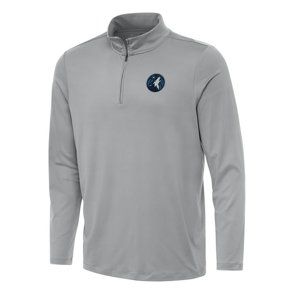 Men's Antigua Gray Minnesota Timberwolves Reprocess Quarter-Zip Top