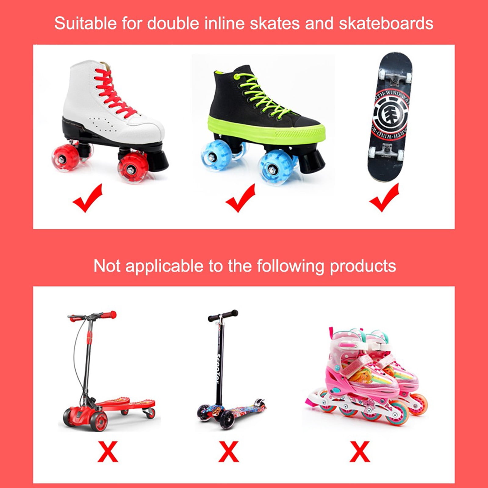 pdqouc Luminous Light Up Quad Roller Skate Wheels with BankRoll Bearings Installed 8PC Cute Cartoon Toys Gifts for Children Boy Girl