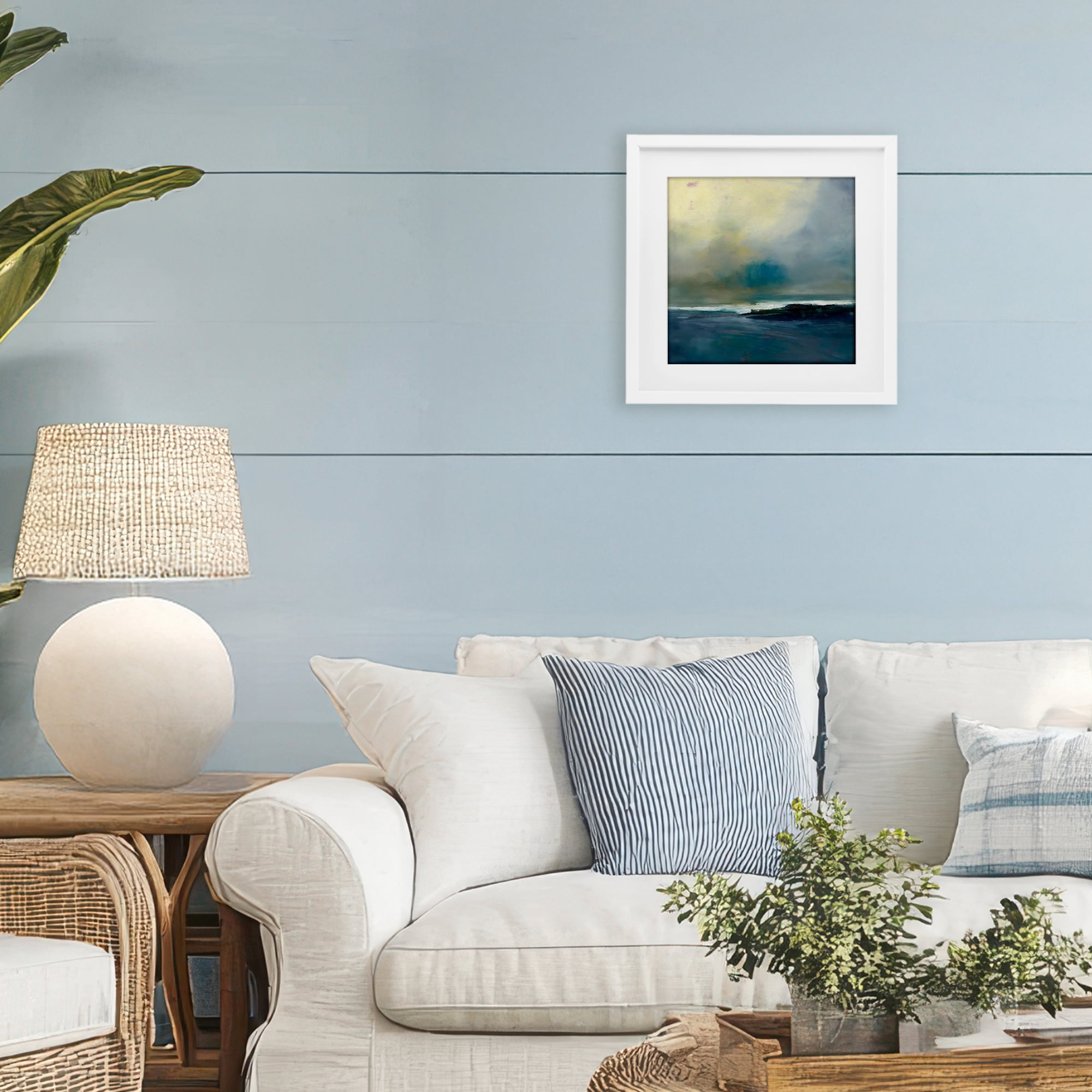 Stupell Industries Channeling Calm Horizon White Framed Print Under Glass, design by Patrick Dennis