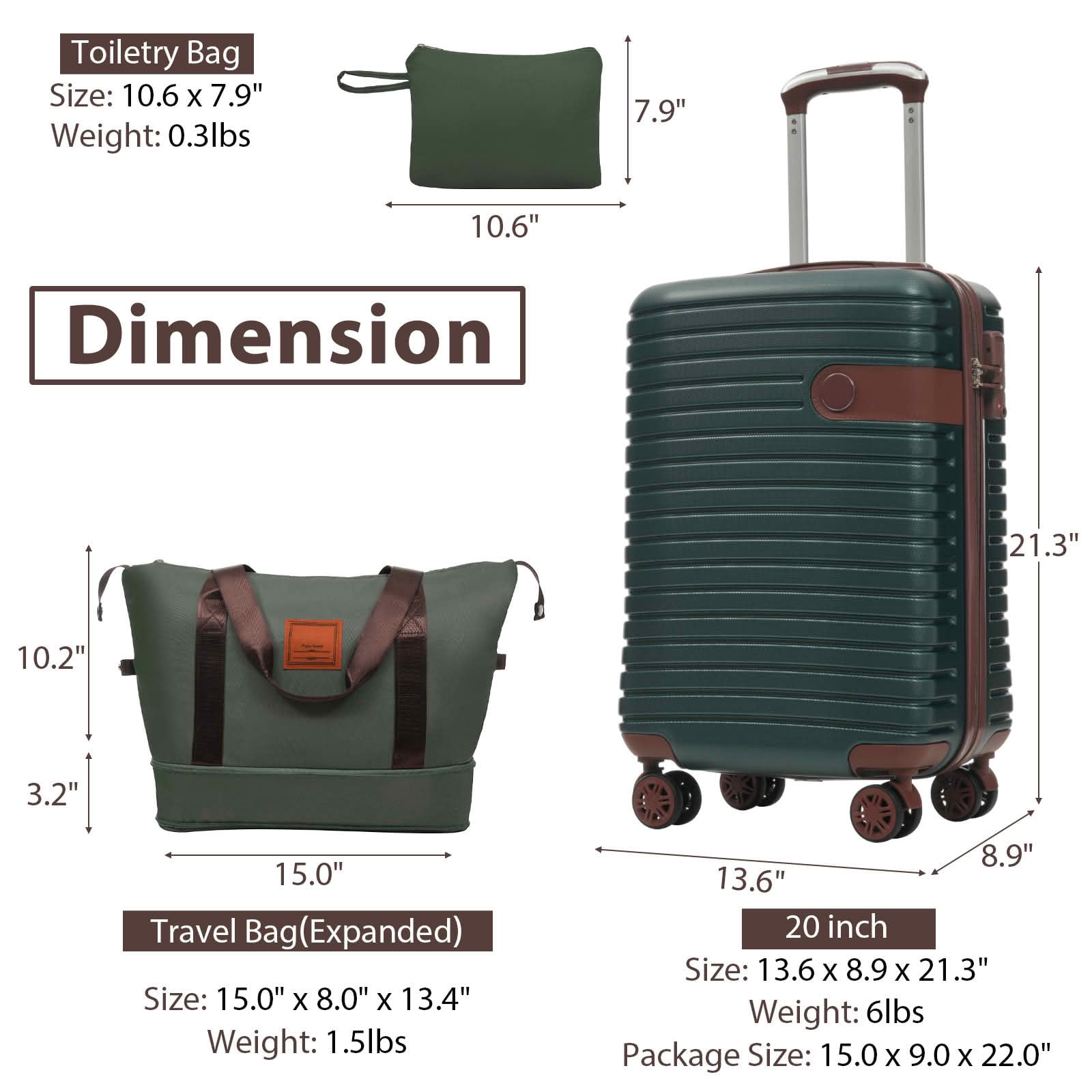 MAYEERTY 20" ABS Hardside Carry On Suitcase, Airline Approved Lightweight Travel Luggage with Silent Spinner Wheels and TSA Lock