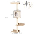 thumbnail image 3 of PawHut Cat Tree Pet Wall-mounted Climbing Frame Shelf Kitten Perch Activity Center Condo Bed Scratching Post Light Brown, 3 of 10