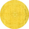thumbnail image 1 of Ahgly Company Indoor Round Abstract Yellow Modern Area Rugs, 5' Round, 1 of 4