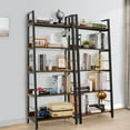 thumbnail image 4 of Industrial Bookshelf 5-Tier, Home Office Bookcase Ladder Shelf, Freestanding Storage Shelves Rack Shelf Unit,Ladder Bookcases with Metal Frame for Bedroom, Living Room, Kitchen, 4 of 7