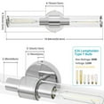 thumbnail image 2 of Deyidn 19.84" Chrome Modern Wall Sconce - 2-Light Dimmable Bathroom Vanity Light with Transparent Glass Shade, 2 of 7