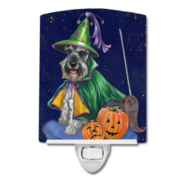 Caroline's Treasures PPP3159CNL Schnauzer Halloween Good Witch Ceramic Night Light, 6x4x3", multicolor