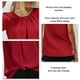 thumbnail image 5 of Camiseta de manga corta para mujer, cuello redondo plisado, tipo suelto, camiseta informal para uso de verano, rojo XL, 5 of 6