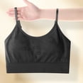 thumbnail image 4 of Women's Spaghetti Strap Cami Bra Adjustable Strap Seamless Comfortable Wireless Daily Bralette Black One Size, 4 of 7