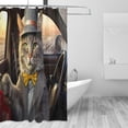thumbnail image 2 of FREEAMG Cute Cat Driver Shower Curtain - 72x72 Inch Waterproof Fabric Shower Curtains with 12 Hooks - Modern Home Bathroom Hotel Spa Decorations, 2 of 5