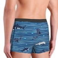 thumbnail image 3 of Goofa Sharks on White Blue Striped Printed Men's Boxer Briefs Underwear, Moisture-Wicking Underwear, Trunk,Soft and Breathable Cotton Underwear-, 3 of 9