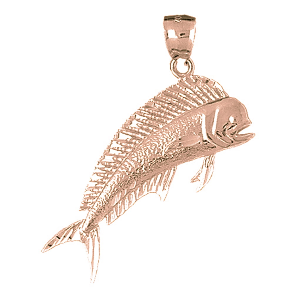 14K Rose Gold Mahi Mahi Pendant 42 mm