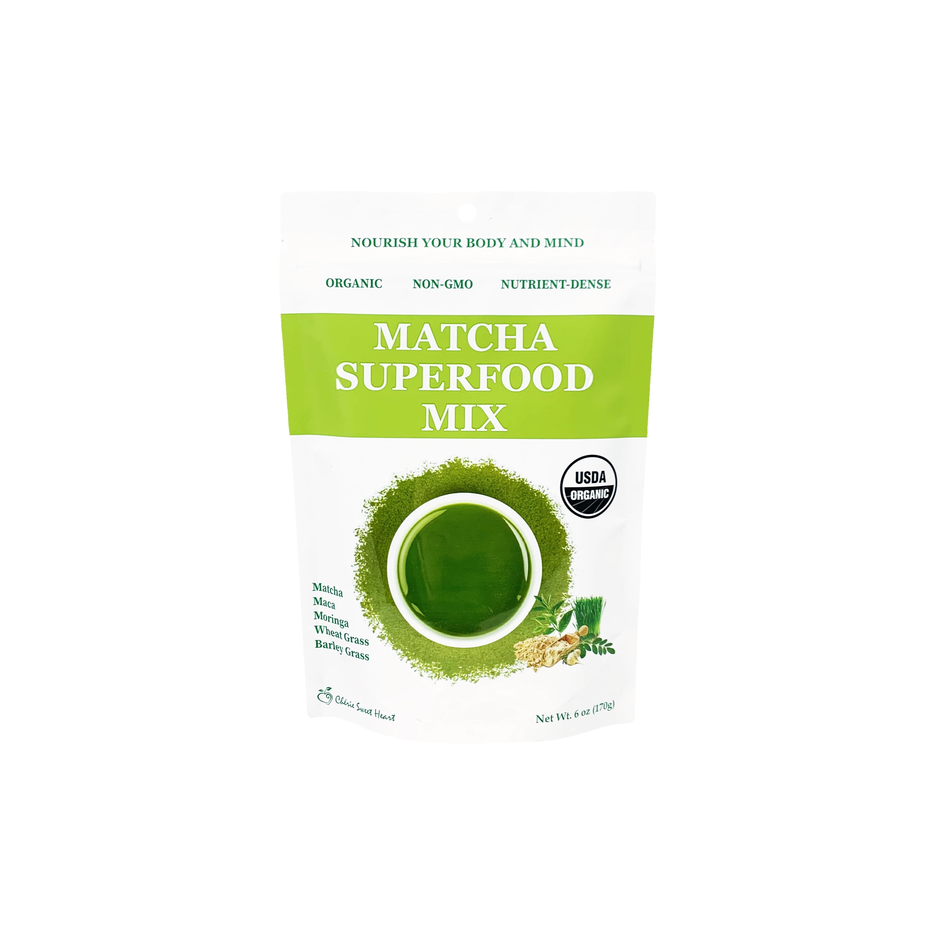 Cherie Sweet Heart Organic Matcha Superfood Mix Powder, 6 Oz