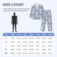 thumbnail image 4 of Honeii Blue Paisley Pattern Mens Pajamas Set,2pcs Men's Lounge Long Sleeve Sleep Shirt and Pajama Bottoms Sleepwear Set,Mens Pjs Sets-XX-Large, 4 of 7