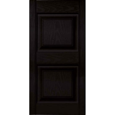Builders Edge 15 in. Vinyl Raised Panel Shutters in Black - Set of 2 14.75 in. W x 1 in. D x 70.75 in. H 9.1 lbs.