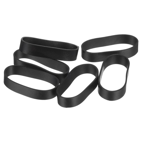60Pcs Silicone Rubber Bands, 5mm x 20.5mm Rubber Bands Rings Cable Ties for Cord Wrapping Bag Wraps, Black