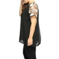 thumbnail image 4 of GRACE & GRANDEUR Blouse Raglan au Crochet à Manches Courtes en Maille Transparente à Panneaux pour Femme Grande Taille4X Noir, 4 of 5