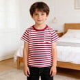 thumbnail image 5 of FINALGANG Boys TShirts Kids Color Block Striped Short Sleeve Tees Crew Neck Top With Bust Pocket For Casual Daily Wear, 5 of 6