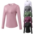thumbnail image 4 of TFixol Camiseta de entrenamiento para mujer Camiseta elástica de secado rápido con empalme de malla de manga larga, 4 of 8