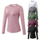 thumbnail image 5 of Camiseta de entrenamiento para mujer Camiseta elástica de secado rápido con empalme de malla de manga larga, 5 of 7