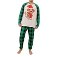 thumbnail image 1 of Gureui Family Matching Christmas Pajamas Sets, Long Sleeve Round Neck Dog Print Patchwork Tops + Green Elastic Band Plaid Pants Set or Long Sleeve Plaid Jumpsuit Sleepwear, 1 of 9