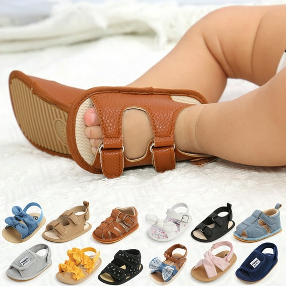 Gyratedream Baby Boys Girls PU Leather Sandals Lightweight Anti-slip Summer Shoes,0-18M