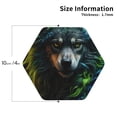 thumbnail image 2 of Pofeuu Realistic Style Colorful Wolf A Print Coasters for Drinks, 4Pack PU Leather Coasters, Bar Drink Coasters for Tabletop Protection, Furniture from Damage-Hexagon, 2 of 6
