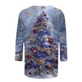 thumbnail image 5 of Up to 65 off!Lolmot Womens Fall Winter Shirts Christmas Crew Neck 3/4 Length Sleeve Tops Xmas Tree T-Shirts Holiday Graphic Tee Tops,S-5XL, 5 of 5