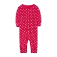 thumbnail image 3 of Onesies Boy Flower Print Long Sleeve Color Block Onesie Button Romper Flat Footed Crawling Suit Hot Pink 3 M-6 M, 3 of 3