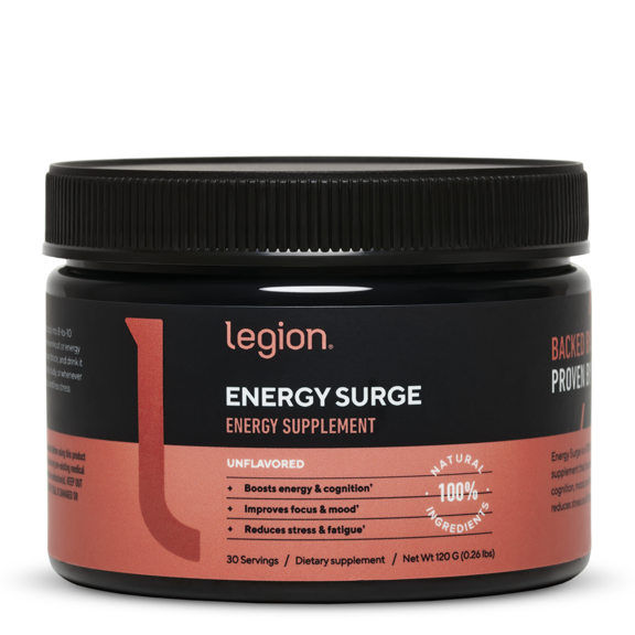 Legion Energy Surge Preworkout Fitness Supplement - NSF-Certified, FDA-Inspected, cGMP, All Natural