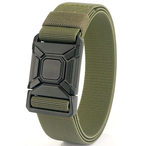 WIZUTIZ Men's Belt Nylon Automatic Buckle Quick-Release Outdoor Work Waist Strap Adjustable One-Size Low-Profile for Hiking Training Casual Daily Use Mens Accessories
