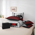 thumbnail image 6 of Homewish Animal Bear 7 Pieces Bedding Comforter Set for Teens Boys Girls,Black Red Grey Full Bedding Set Lightweight,Geometric Plaid Fitted Sheet Flat Sheet,Luxury Bedroom Decor,Reversible, 6 of 8