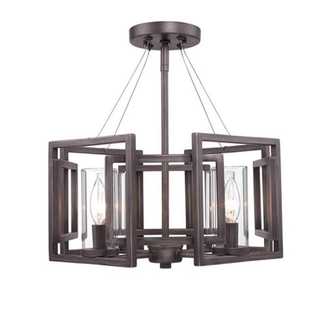 Golden Lighting 6068-SF GMT Marco Semi-Renversé Convertible en Bronze Canon avec Verre Transparent