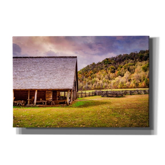 Epic Graffiti 'Cabin in Autumn' by Grace Fine Arts Photography, Canvas Wall Art, 18"x12"