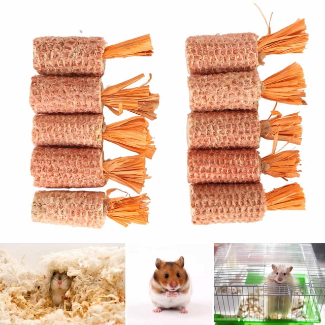 10 Piezas de Juguete de Mazorca de Maíz para Hámster, Molinda de Dientes en forma de Zanahoria, Juguete Para Masticar, Adecuado para Hámsteres, Cobayas, Conejos y Loros